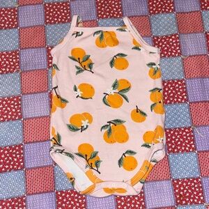 Orange Print Kids Tank Top